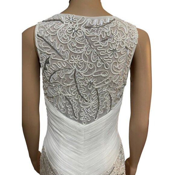 NWT Sue Wong Formal wedding Crystal Beaded White Ivory Knee Length Dress‎ Size 6 - Picture 7 of 16